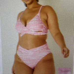EUC Victoria Secret swim body wrap bikini top crossover high waist bikini set.